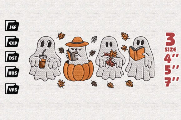 Bookish Halloween Embroidery File