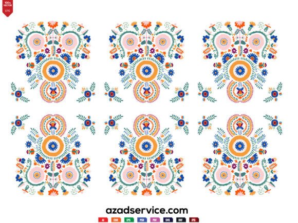 Embroidery Design Illustration Vector
