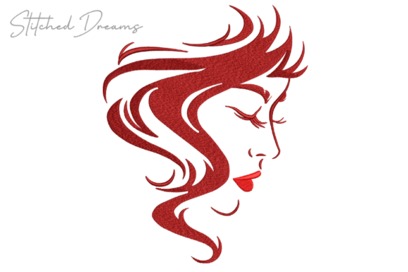 Girl’s Face Embroidery Design