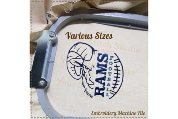Ram Football Embroidery Design