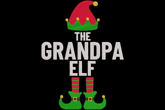 The Grandpa Elf, Christmas Embroidery