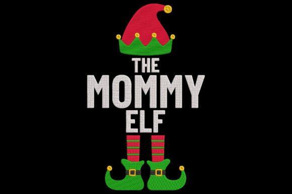 The Mommy Elf, Christmas Embroidery