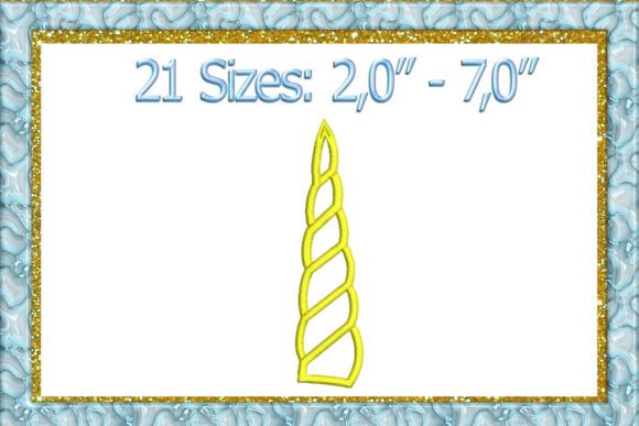 Unicorn Horn Applique Embroidery Design